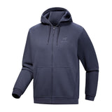 Arc'teryx 01. MENS APPAREL - MENS JACKETS - MENS JACKETS FLEECE Men's Emblem Fleece Full Zip Hoody BLACK SAPPHIRE