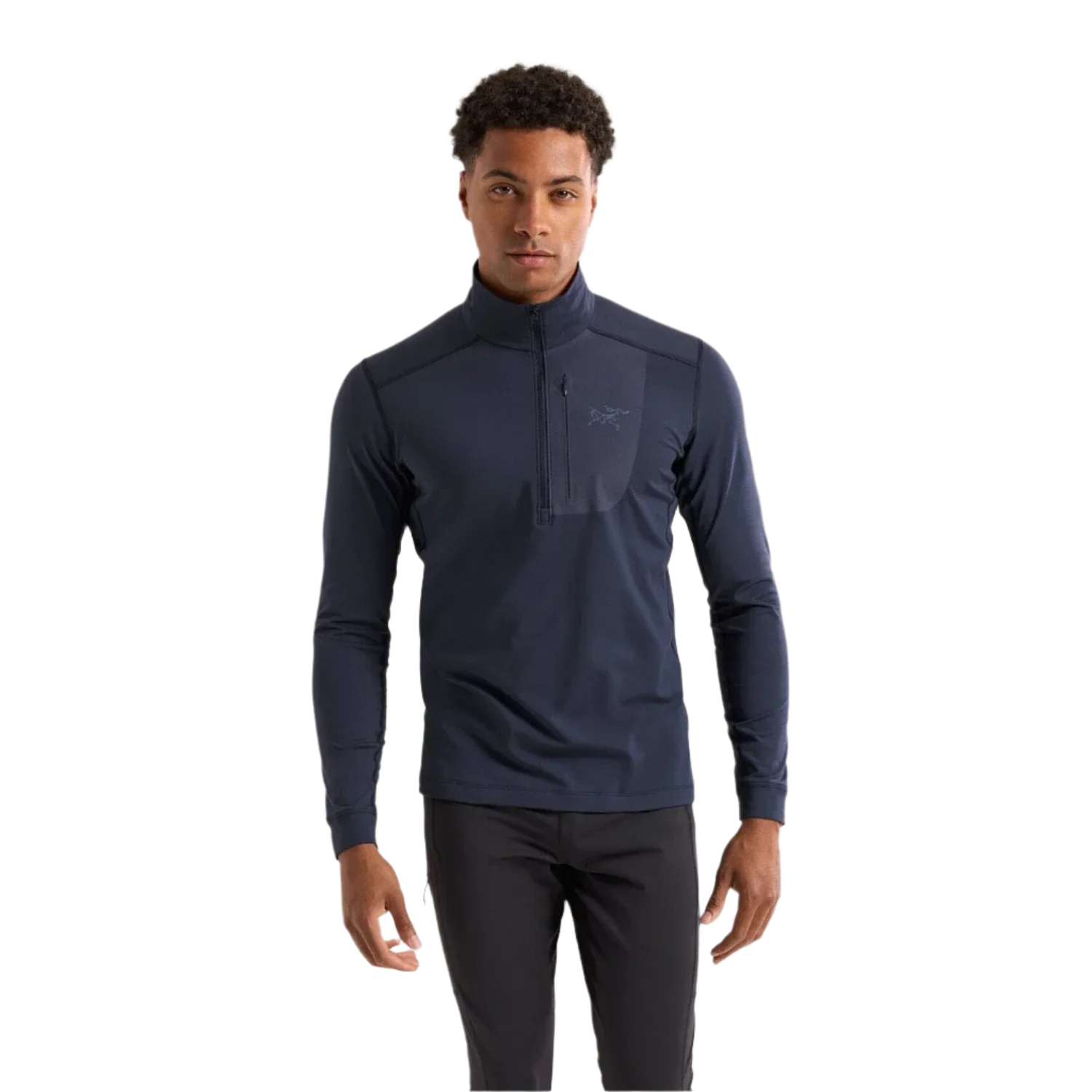 Arc'teryx 01. MENS APPAREL - MENS SKI - MENS THERMAL TOPS Men's Rho LT Zip Neck 001280 BLACK SAPPHIRE