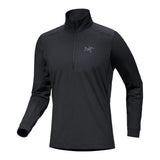 Arc'teryx 01. MENS APPAREL - MENS SKI - MENS THERMAL TOPS Men's Rho LT Zip Neck 002291 BLACK