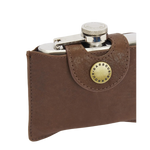 Barbour GIFTS|ACCESSORIES - MENS ACCESSORIES - MENS WALLETS 4oz Hinged Hip Flask BROWN