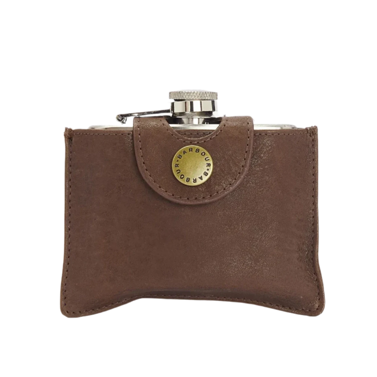 Barbour GIFTS|ACCESSORIES - MENS ACCESSORIES - MENS WALLETS 4oz Hinged Hip Flask BROWN