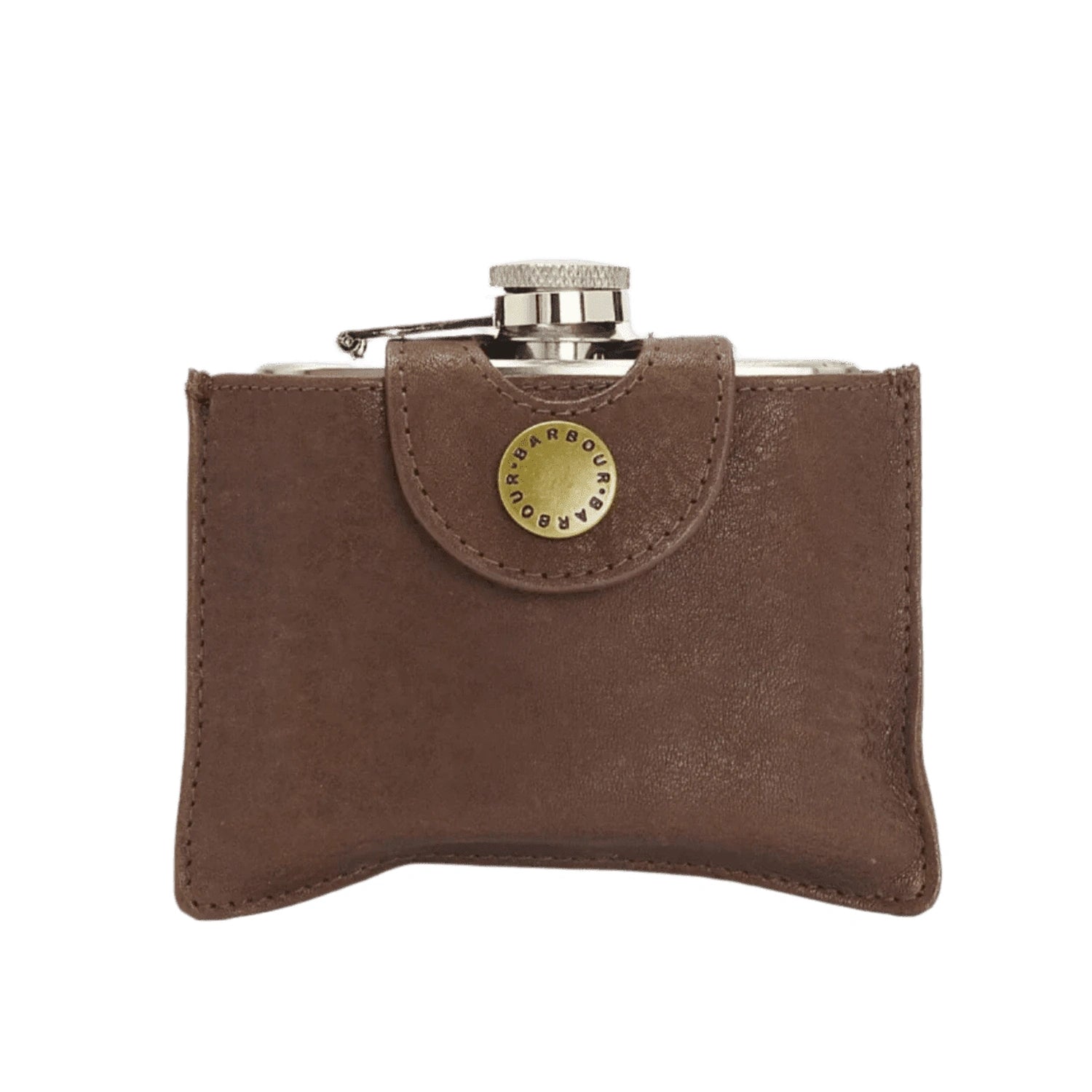 Barbour 10. GIFTS|ACCESSORIES - MENS ACCESSORIES - MENS WALLETS 4oz Hinged Hip Flask BROWN