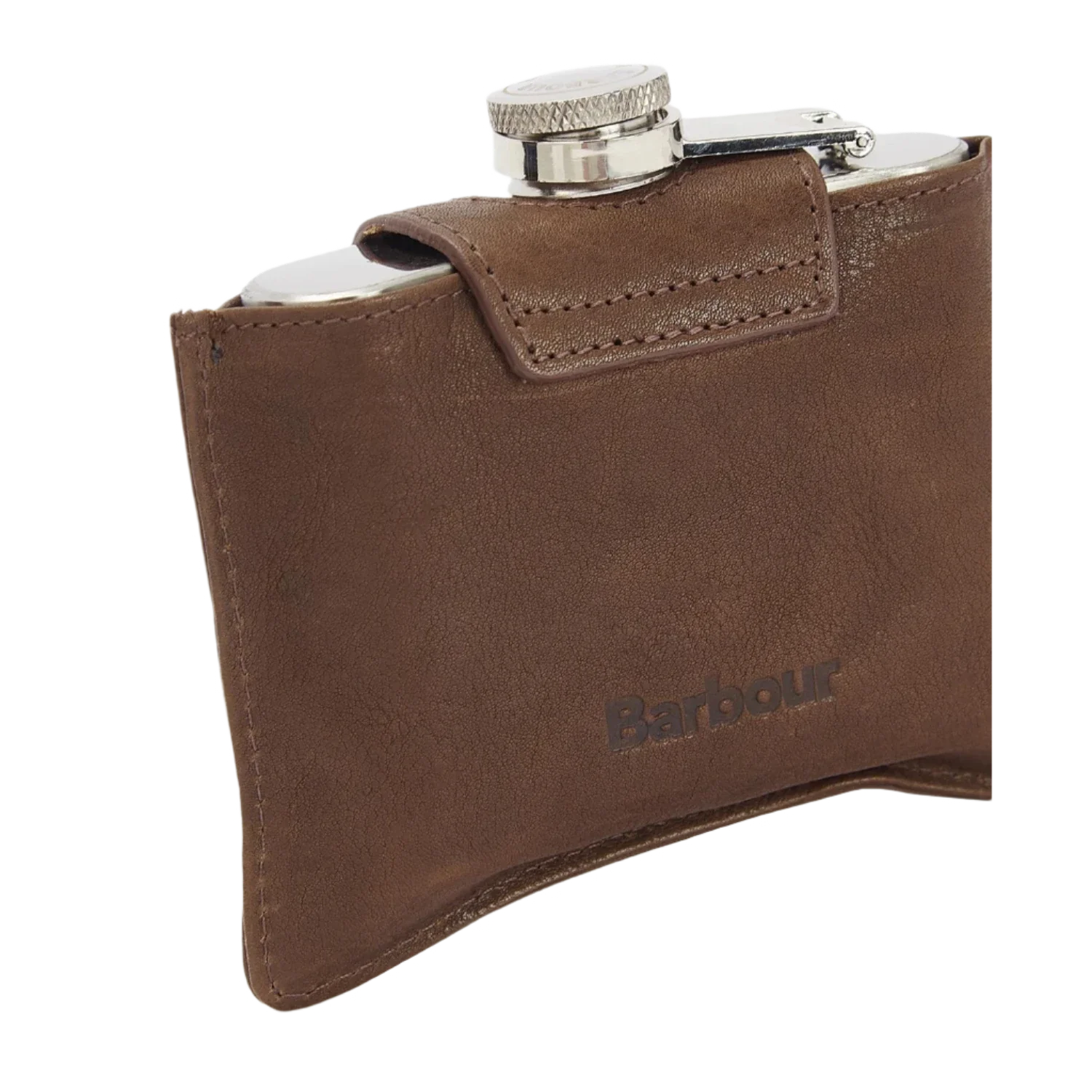 Barbour GIFTS|ACCESSORIES - MENS ACCESSORIES - MENS WALLETS 4oz Hinged Hip Flask BROWN