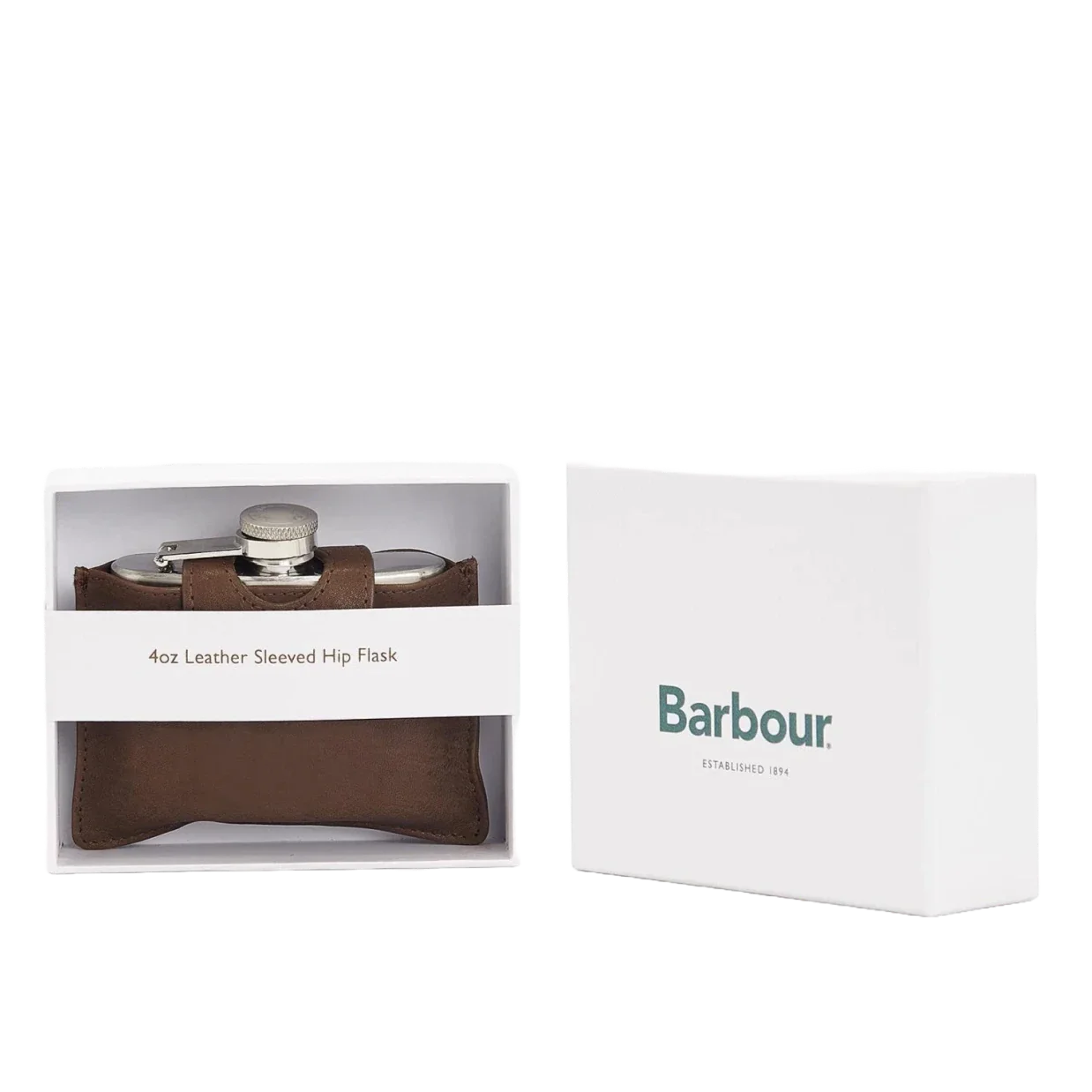 Barbour GIFTS|ACCESSORIES - MENS ACCESSORIES - MENS WALLETS 4oz Hinged Hip Flask BROWN