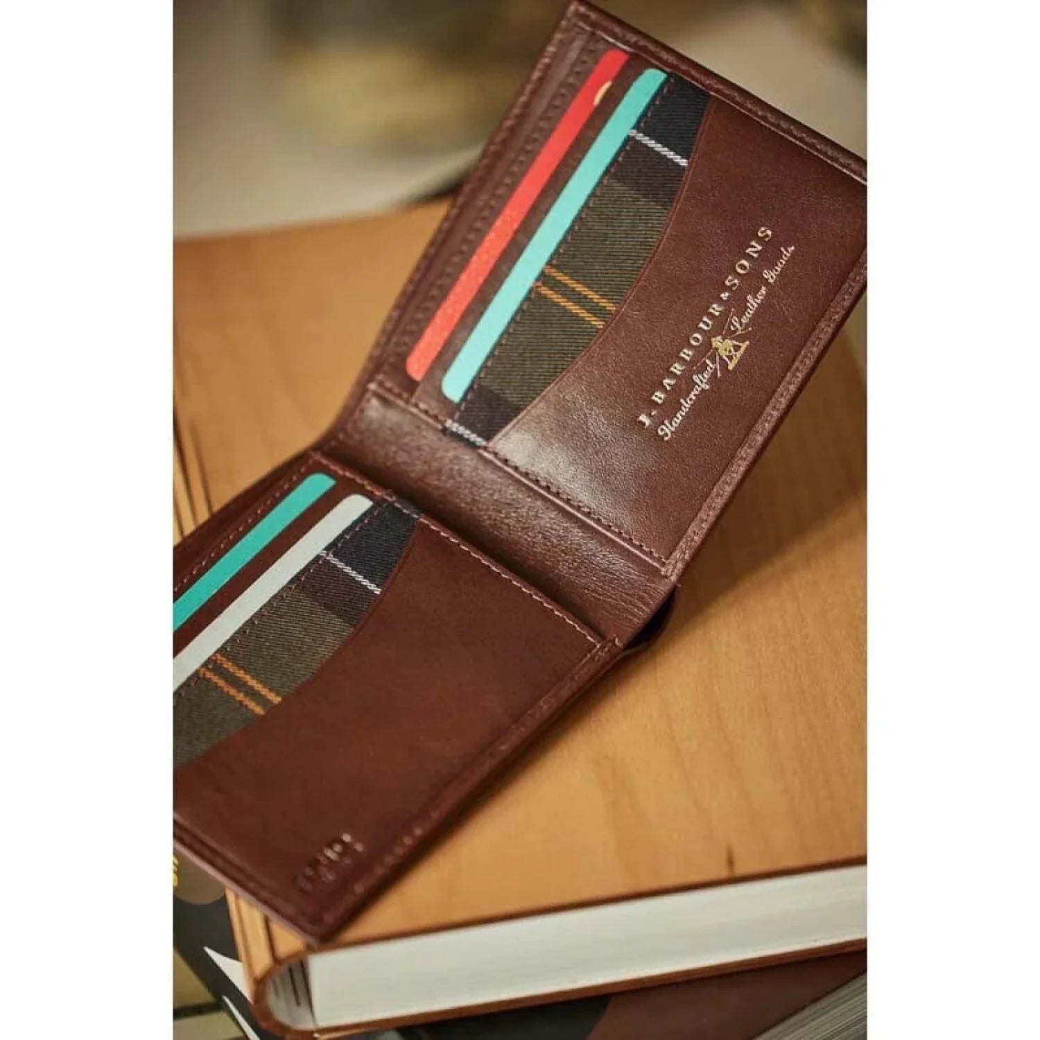 Barbour 10. GIFTS|ACCESSORIES - MENS ACCESSORIES - MENS WALLETS Barbour Colwell Leather Billfold Wallet BR52 BROWN|CLASSIC TARTAN OS