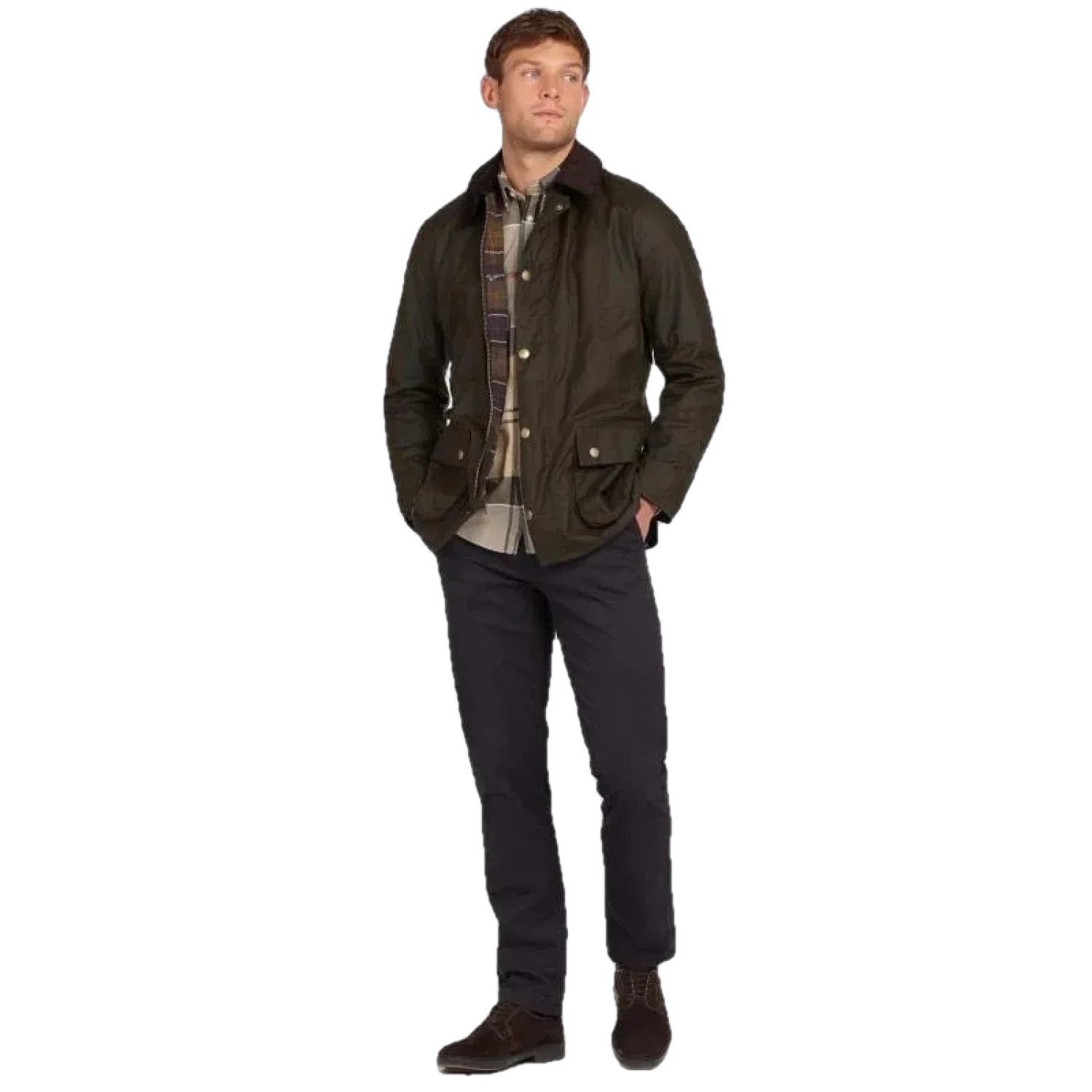 Barbour 01. MENS APPAREL - MENS JACKETS - MENS JACKETS CASUAL Men's Ashby Wax Jacket NAVY