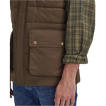 Barbour 01. MENS APPAREL - MENS VEST - MENS VEST INSULATED Men's Barbour Bradford Tattersall Puffer Gilet DARK SAND