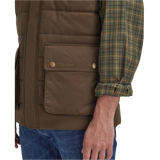 Barbour 01. MENS APPAREL - MENS VEST - MENS VEST INSULATED Men's Barbour Bradford Tattersall Puffer Gilet DARK SAND