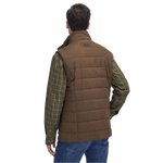 Barbour 01. MENS APPAREL - MENS VEST - MENS VEST INSULATED Men's Barbour Bradford Tattersall Puffer Gilet DARK SAND