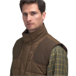 Barbour 01. MENS APPAREL - MENS VEST - MENS VEST INSULATED Men's Barbour Bradford Tattersall Puffer Gilet DARK SAND