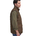 Barbour 01. MENS APPAREL - MENS VEST - MENS VEST INSULATED Men's Barbour Bradford Tattersall Puffer Gilet DARK SAND