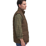 Barbour 01. MENS APPAREL - MENS VEST - MENS VEST INSULATED Men's Barbour Bradford Tattersall Puffer Gilet DARK SAND