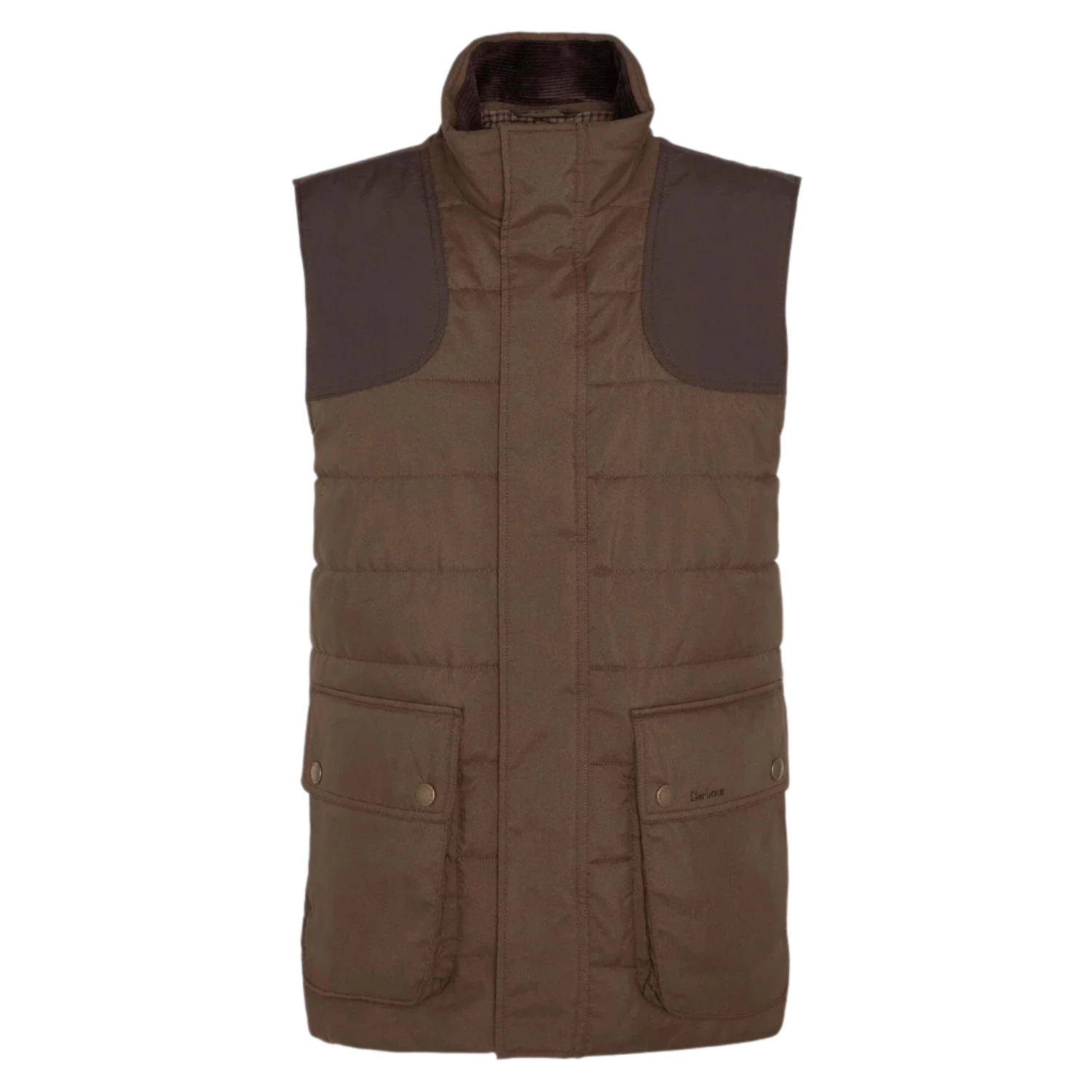 Barbour 01. MENS APPAREL - MENS VEST - MENS VEST INSULATED Men's Barbour Bradford Tattersall Puffer Gilet DARK SAND