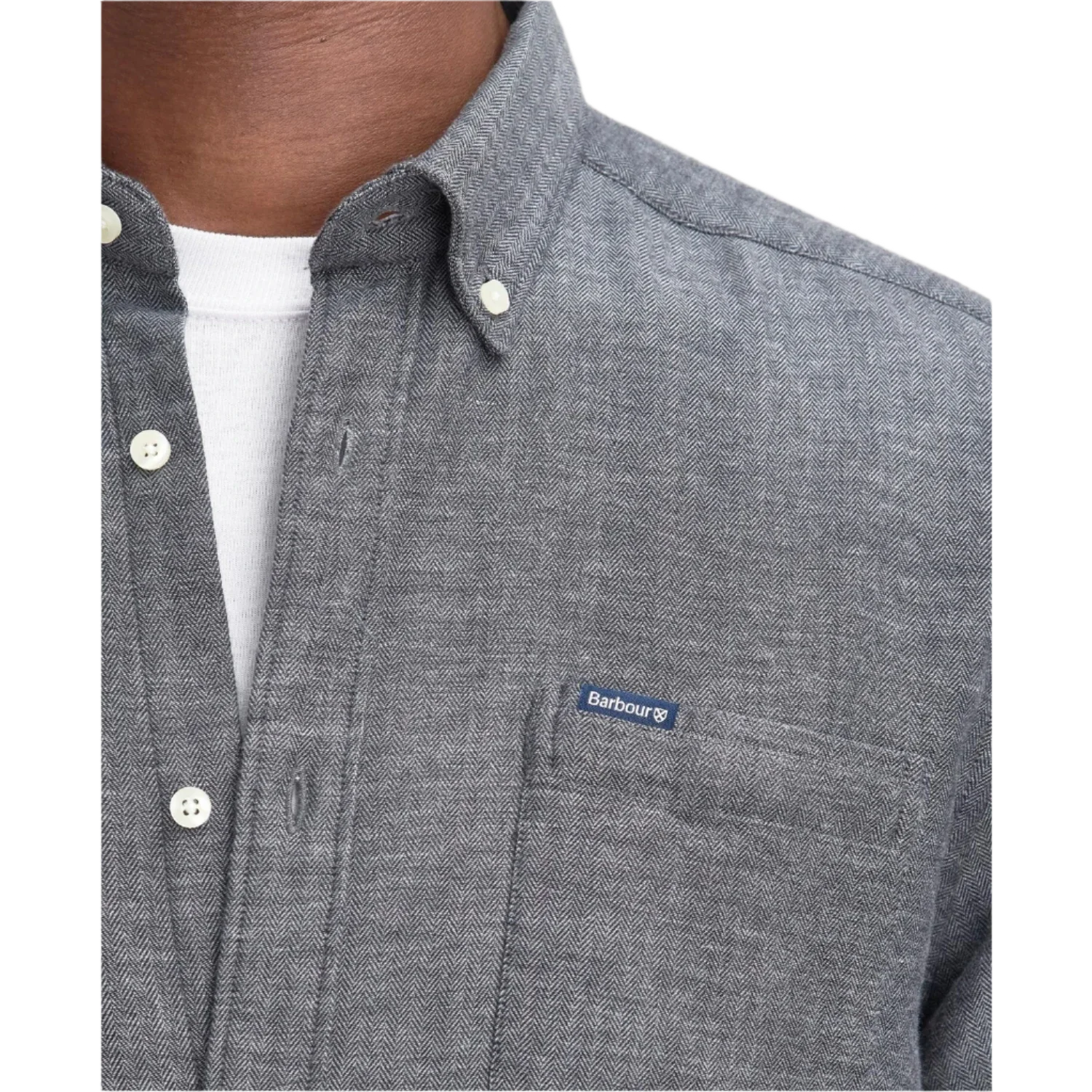 Barbour 01. MENS APPAREL - MENS LS SHIRTS - MENS LS BUTTON UP Men's Buckley Tailored Long-Sleeved Shirt GREY MARL