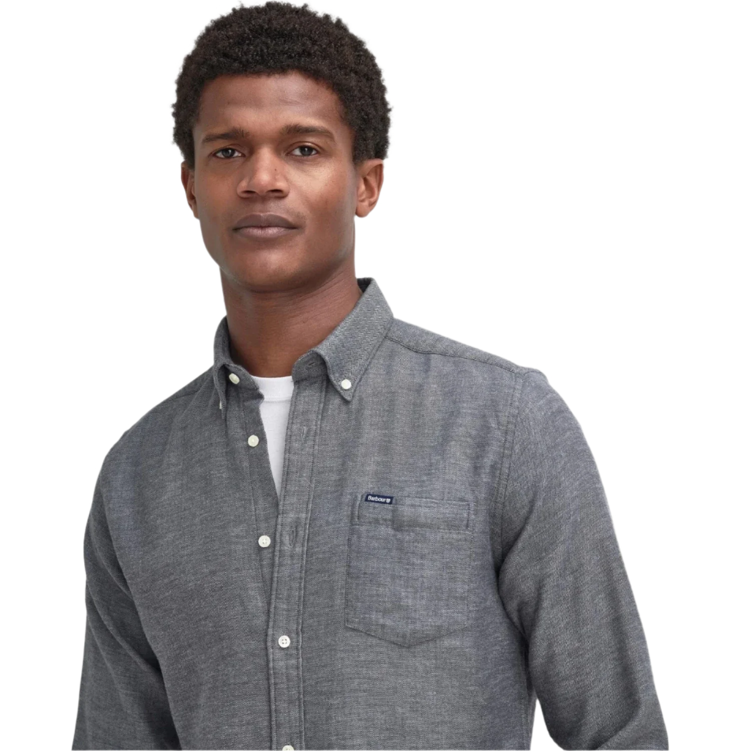 Barbour 01. MENS APPAREL - MENS LS SHIRTS - MENS LS BUTTON UP Men's Buckley Tailored Long-Sleeved Shirt GREY MARL