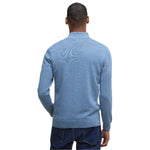 Barbour 01. MENS APPAREL - MENS HOODIES|SWEATERS - MENS PO Q ZIP Men's Cotton Half Zip Knitted Jumper BLUE STONE