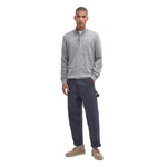 Barbour 01. MENS APPAREL - MENS HOODIES|SWEATERS - MENS PO Q ZIP Men's Cotton Half Zip Knitted Jumper GREY MARL