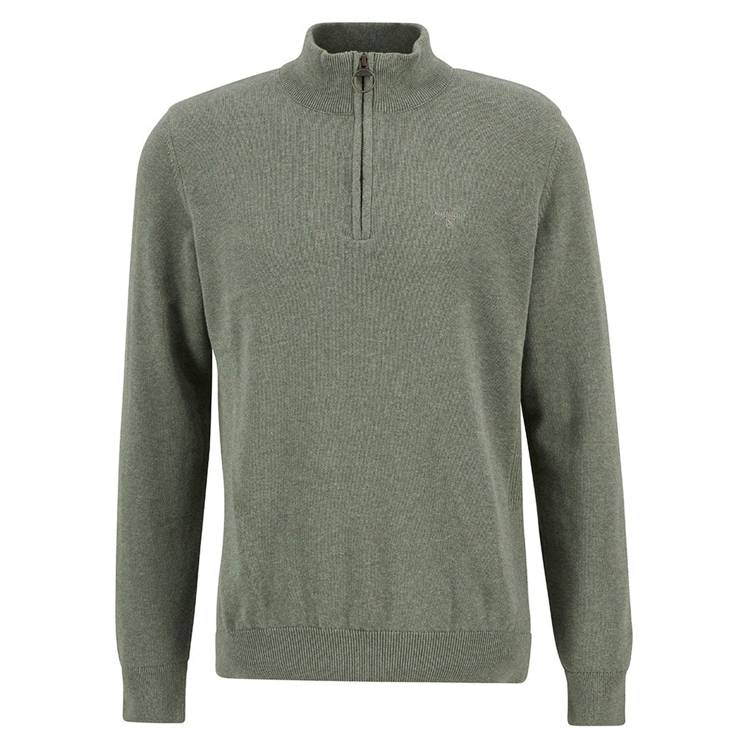 Barbour 01. MENS APPAREL - MENS HOODIES|SWEATERS - MENS PO Q ZIP Men's Cotton Half Zip Knitted Jumper THYME