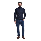 Barbour 01. MENS APPAREL - MENS HOODIES|SWEATERS - MENS PO Q ZIP Men's Cotton Half Zip Knitted Jumper NAVY