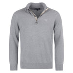 Barbour 01. MENS APPAREL - MENS HOODIES|SWEATERS - MENS PO Q ZIP Men's Cotton Half Zip Knitted Jumper GREY MARL