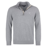 Barbour 01. MENS APPAREL - MENS HOODIES|SWEATERS - MENS PO Q ZIP Men's Cotton Half Zip Knitted Jumper GREY MARL