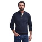 Barbour 01. MENS APPAREL - MENS HOODIES|SWEATERS - MENS PO Q ZIP Men's Cotton Half Zip Knitted Jumper NAVY