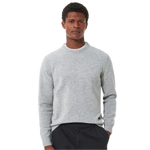 Barbour 01. MENS APPAREL - MENS HOODIES|SWEATERS - MENS PO SWEATERS Men's Essential Patch Crew-Neck Jumper LIGHT GREY MARL