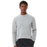 Barbour 01. MENS APPAREL - MENS HOODIES|SWEATERS - MENS PO SWEATERS Men's Essential Patch Crew-Neck Jumper LIGHT GREY MARL