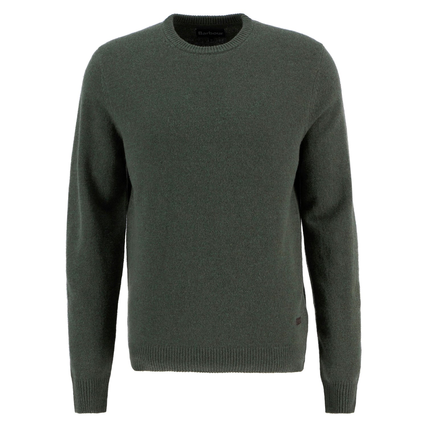 Barbour 01. MENS APPAREL - MENS HOODIES|SWEATERS - MENS PO SWEATERS Men's Essential Patch Crew-Neck Jumper OLIVE