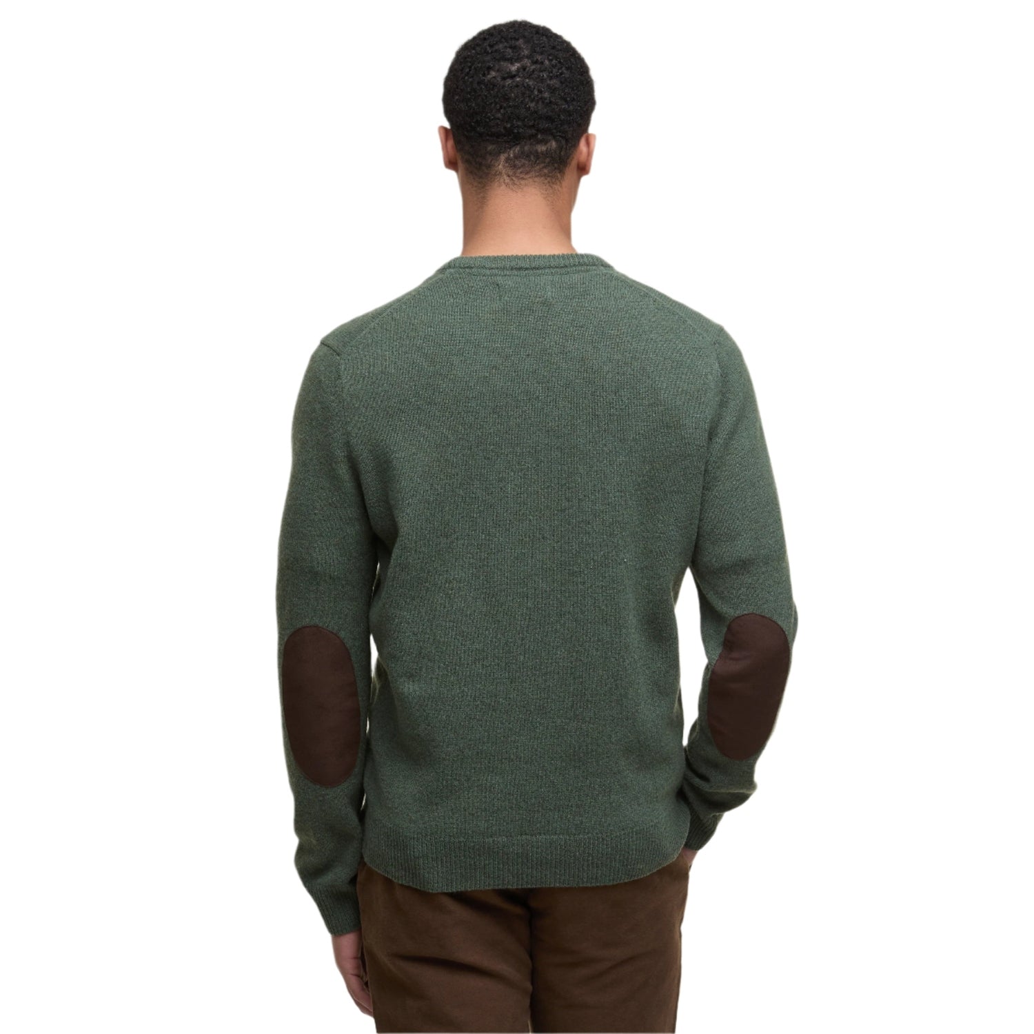 Barbour 01. MENS APPAREL - MENS HOODIES|SWEATERS - MENS PO SWEATERS Men's Essential Patch Crew-Neck Jumper OLIVE