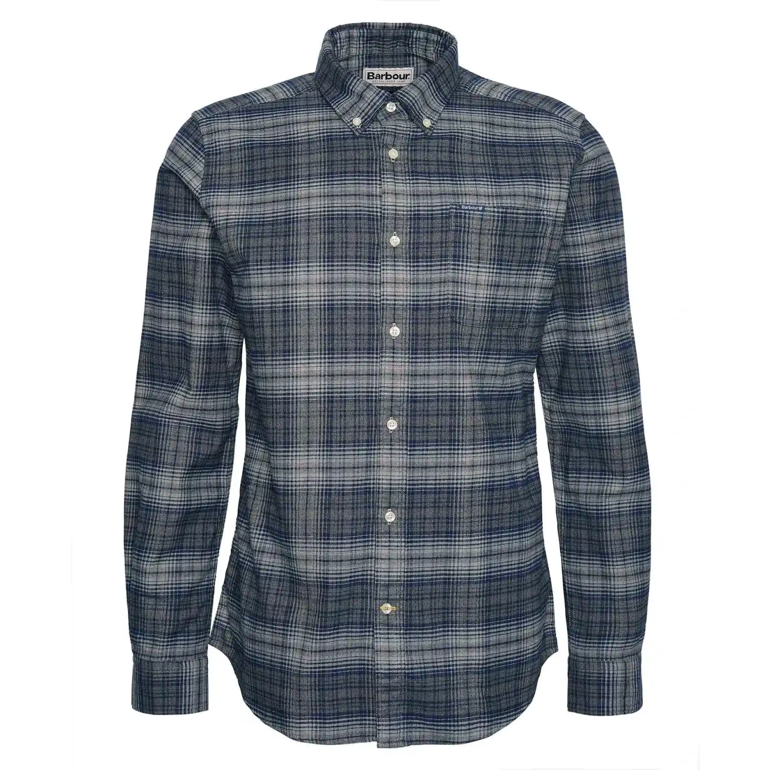 Barbour 01. MENS APPAREL - MENS LS SHIRTS - MENS LS BUTTON UP Men's Forestfield Tailored Long Sleeved Shirt GREY MARL