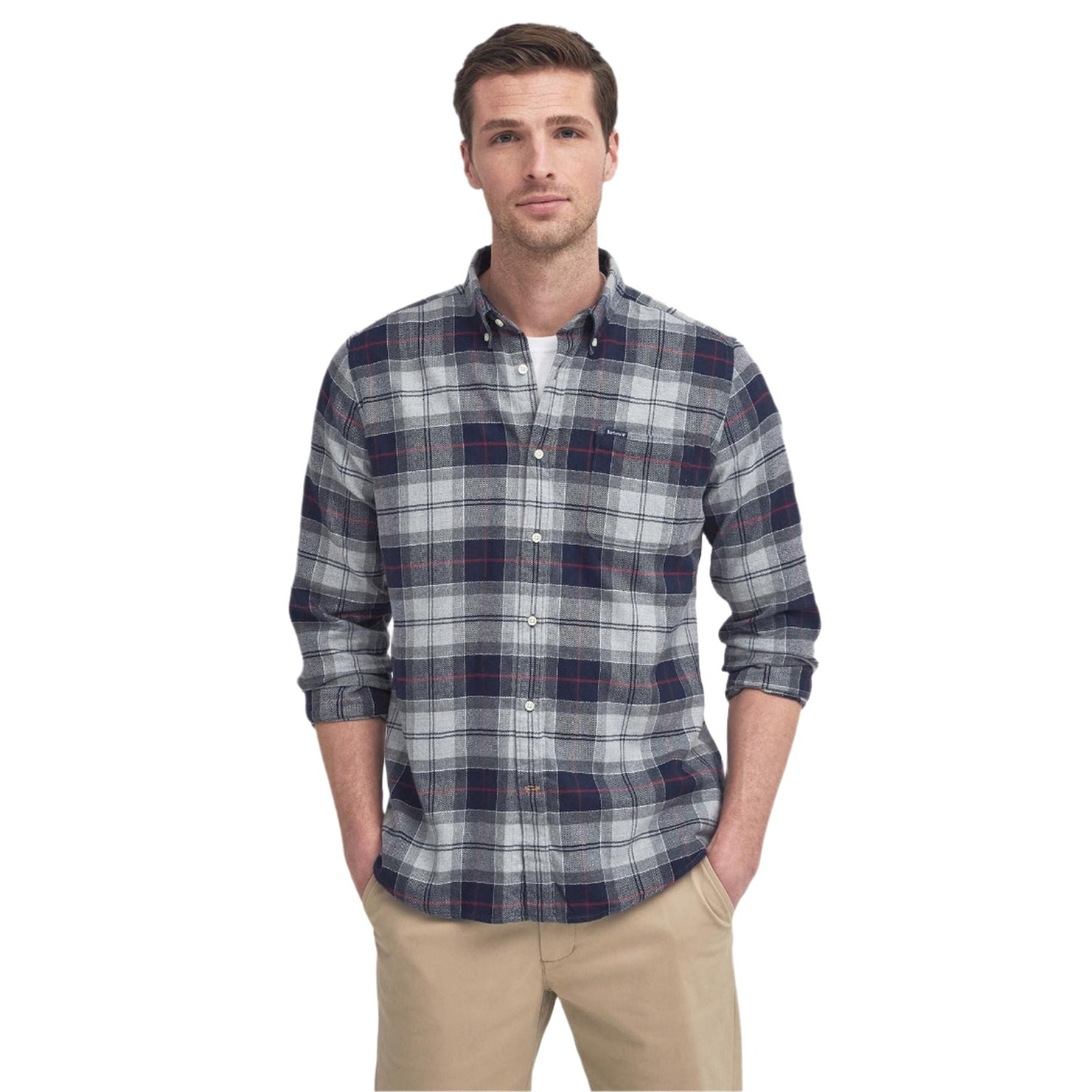 Barbour 01. MENS APPAREL - MENS LS SHIRTS - MENS LS BUTTON UP Men's Kyeloch Shirt BLUE GRANITE