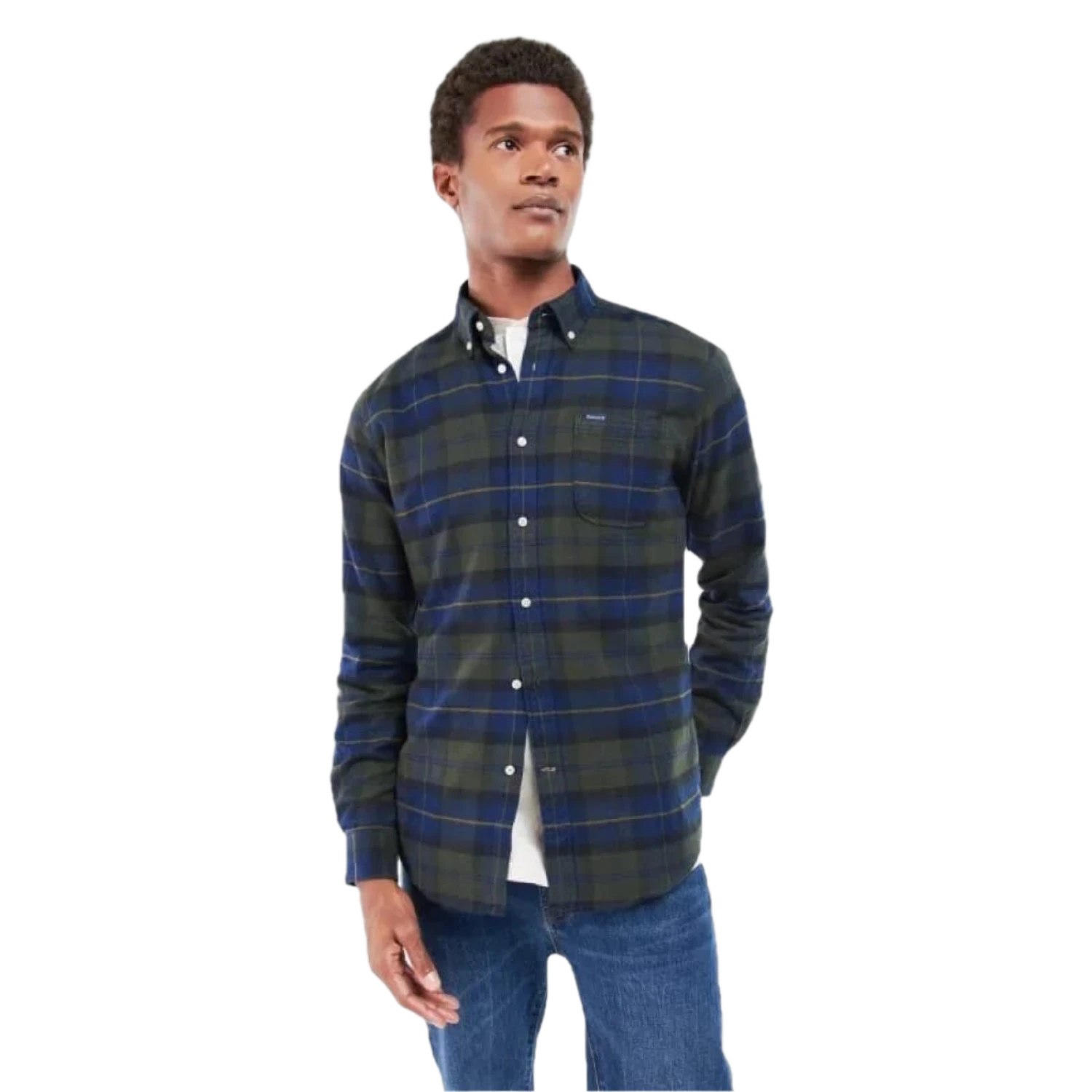 Barbour 01. MENS APPAREL - MENS LS SHIRTS - MENS LS BUTTON UP Men's Kyeloch Shirt OLIVE NIGHT