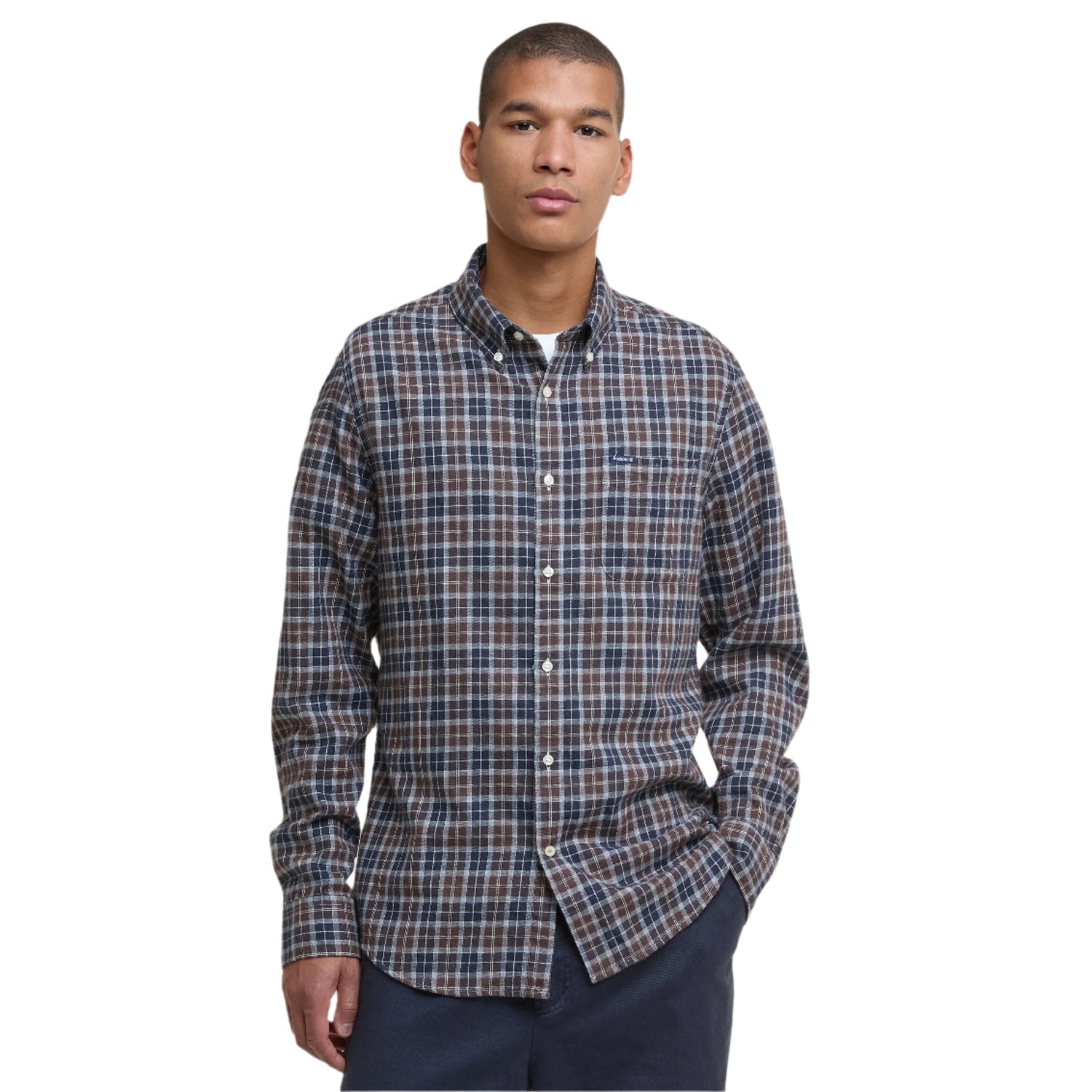 Barbour 01. MENS APPAREL - MENS LS SHIRTS - MENS LS BUTTON UP Men's Lanark Tartan Tailored Shirt MIDNIGHT OAK TARTAN