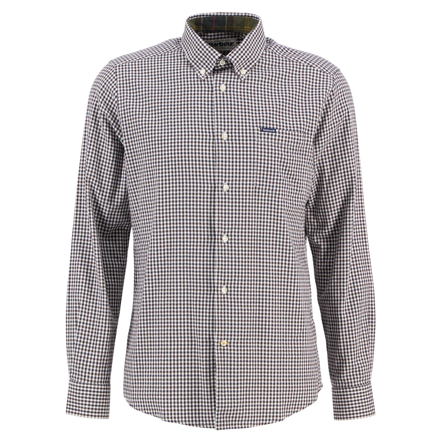 Barbour 01. MENS APPAREL - MENS LS SHIRTS - MENS LS BUTTON UP Men's Padshaw Tailored Gingham Shirt DARK OAK