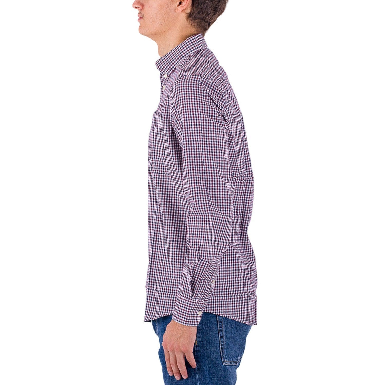 Barbour 01. MENS APPAREL - MENS LS SHIRTS - MENS LS BUTTON UP Men's Padshaw Tailored Gingham Shirt RICH RED