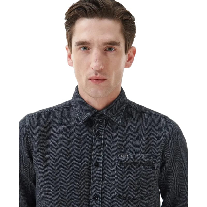 Barbour 05. M. SPORTSWEAR - M. LS SHIRTS Men's Barbour Robertson Tailored Shirt GY52 GREY MARL