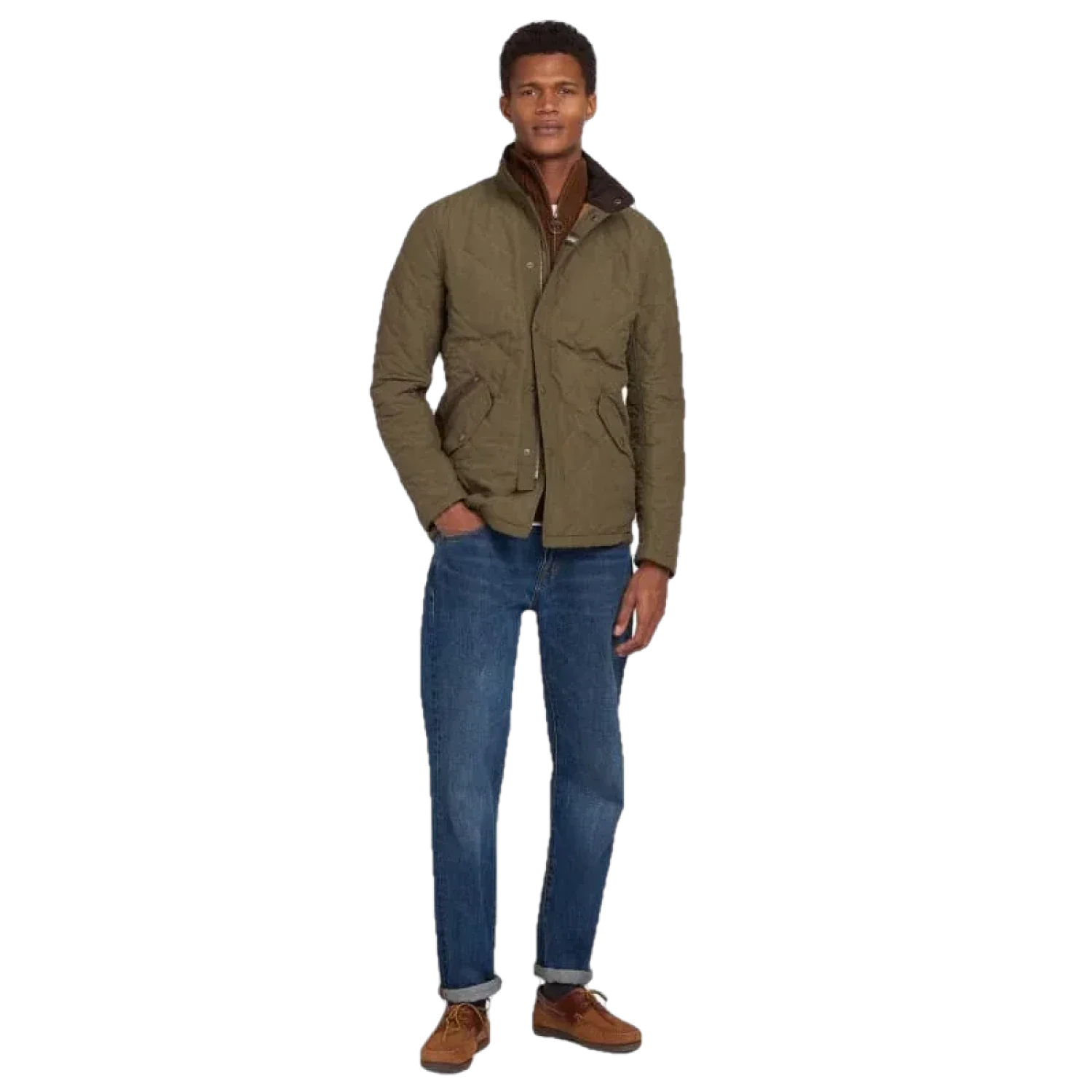 Barbour 01. MENS APPAREL - MENS JACKETS - MENS JACKETS INSULATED Men's Shoveler Quilted Jacket ARMY GREEN