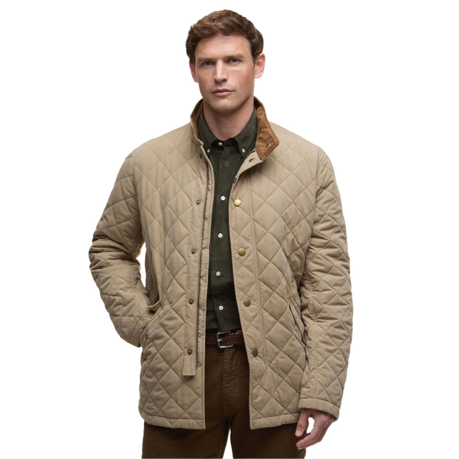 Barbour 01. MENS APPAREL - MENS JACKETS - MENS JACKETS INSULATED Men's Shoveler Quilted Jacket MILITARY BROWN