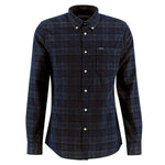 Barbour 01. MENS APPAREL - MENS LS SHIRTS - MENS LS BUTTON UP Men's Southfield Tailored Checked Cord Shirt DARK NAVY