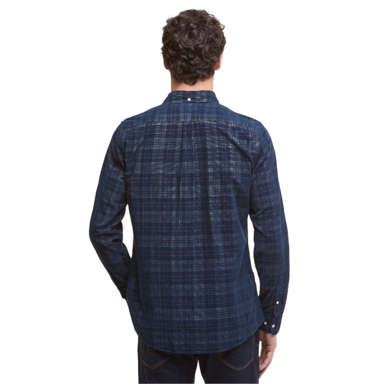 Barbour 01. MENS APPAREL - MENS LS SHIRTS - MENS LS BUTTON UP Men's Southfield Tailored Checked Cord Shirt DARK NAVY