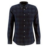 Barbour 01. MENS APPAREL - MENS LS SHIRTS - MENS LS BUTTON UP Men's Southfield Tailored Checked Cord Shirt DARK NAVY