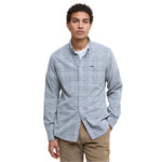 Barbour 01. MENS APPAREL - MENS LS SHIRTS - MENS LS BUTTON UP Men's Southfield Tailored Checked Cord Shirt LIGHT GREY MARL