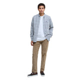 Barbour 01. MENS APPAREL - MENS LS SHIRTS - MENS LS BUTTON UP Men's Southfield Tailored Checked Cord Shirt LIGHT GREY MARL