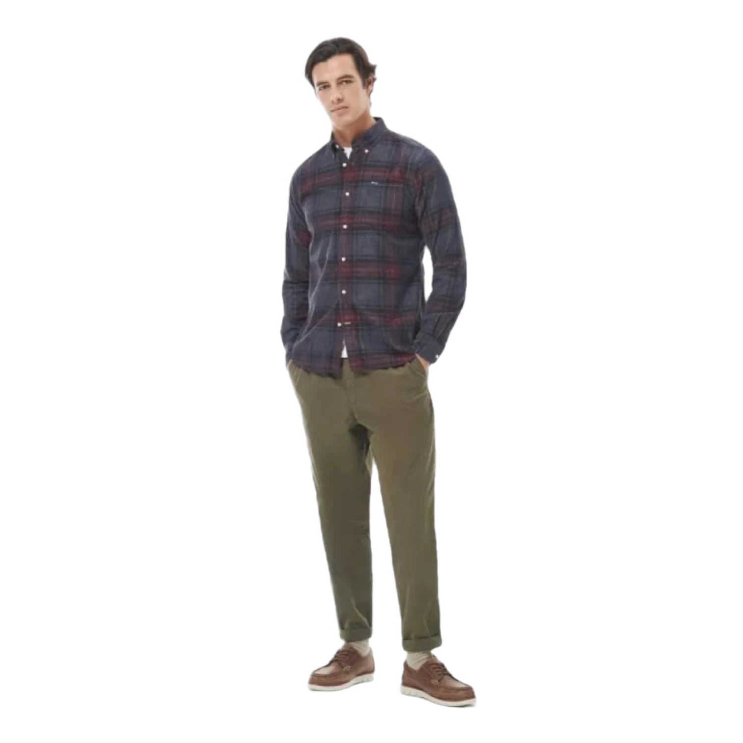 Barbour 01. MENS APPAREL - MENS LS SHIRTS - MENS LS BUTTON UP Men's Barbour Southfield Tailored Shirt GY52 GREY MARL