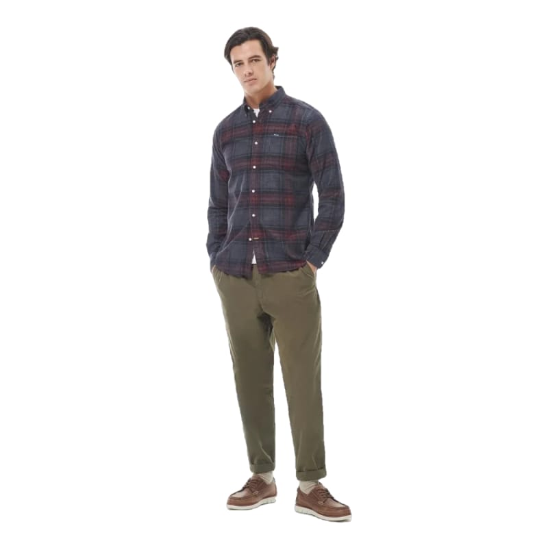 Barbour 01. MENS APPAREL - MENS LS SHIRTS - MENS LS BUTTON UP Men's Barbour Southfield Tailored Shirt GY52 GREY MARL