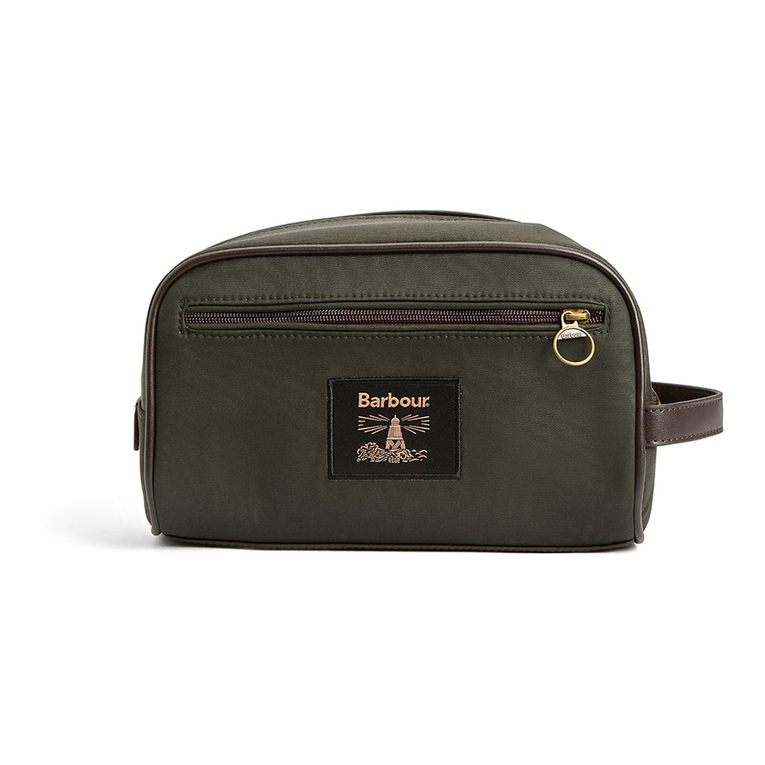 Barbour 09. PACKS|LUGGAGE - LUGGAGE - LUGGAGE ACCESSORIES Barbour Wax Washbag OLIVE BEACON OS