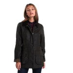 Barbour 02. WOMENS APPAREL - WOMENS JACKETS - WOMENS JACKETS CASUAL Women's Classic Beadnell Wax Jacket OL71 OLIVE