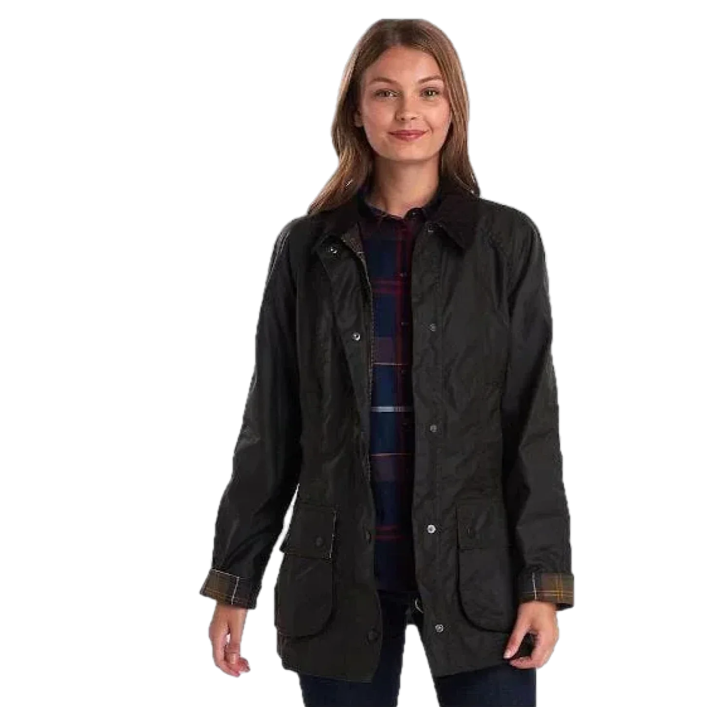 Barbour 02. WOMENS APPAREL - WOMENS JACKETS - WOMENS JACKETS CASUAL Women's Classic Beadnell Wax Jacket OL71 OLIVE