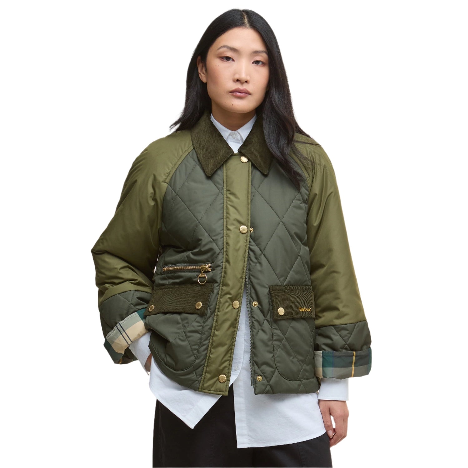 Barbour 02. WOMENS APPAREL - WOMENS JACKETS - WOMENS JACKETS INSULATED Women's Martha Quilted Jacket OLIVE|DARK MOSS|ANCIENT TARTAN